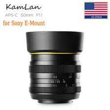 US Kamlan 50mm F1.1 APS-C Large Aperture MF Camera Prime Lens for Sony E Mount