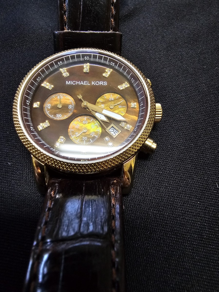 Chronograph Watch Gold Tone Michael Kors Mens Watch Strap NI-2739