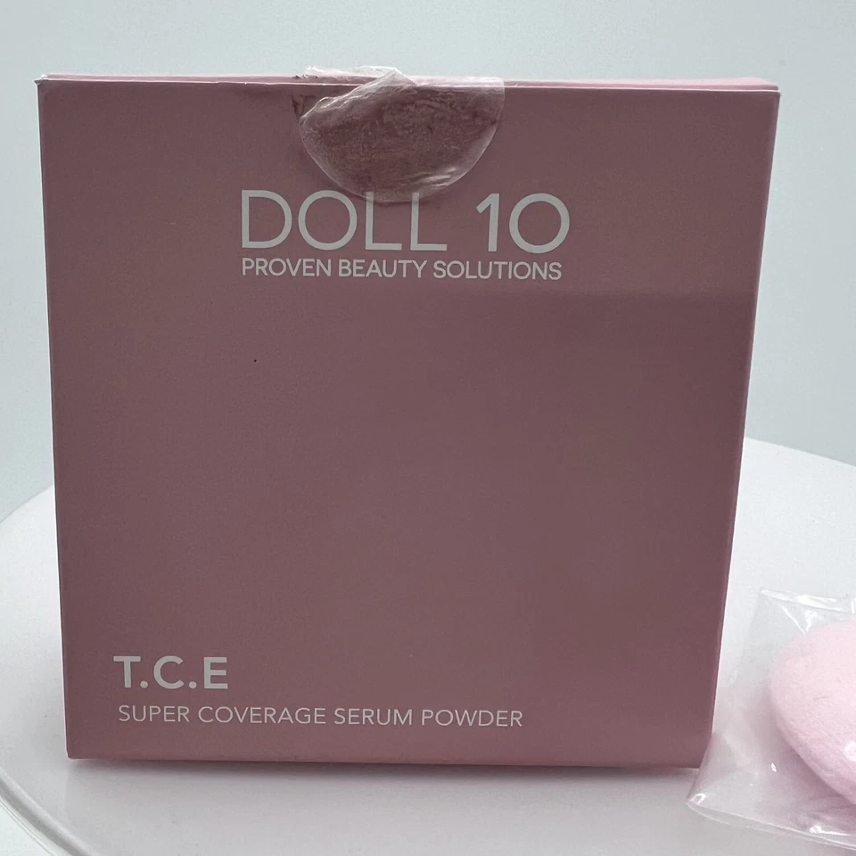DOLL 10 T.C.E. Super Coverage Talc-Free Serum Powder Foundation Lt/Med W/Puff - Image 2 of 4