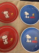 Pottery Barn Snoopy Peanuts Plates And Bowls Vintage Look