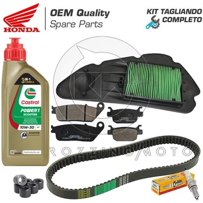 KIT D'ENTRETIEN Honda SH125 Sh 125 2013-2016 Huile Bougie Courroie Rouleaux Pads - Photo 1/3