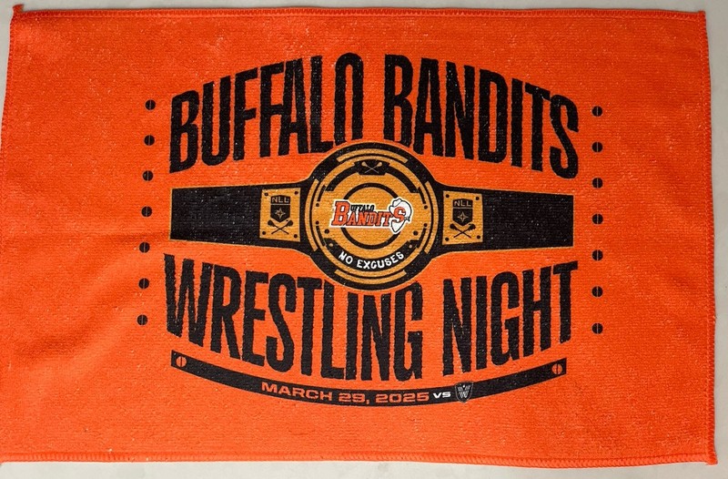 2024-25 Buffalo Bandits Wrestling Night Rally Towel. In game gift- 3/29/25