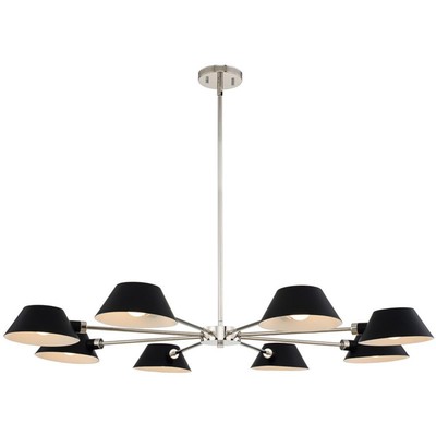 Kalco Lighting 514173BPN Bruno Chandelier Matte Black with Polished Nickel