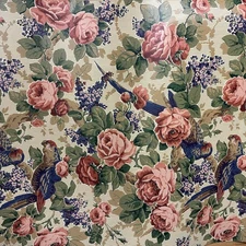 4 Seabrook Double Wallpaper Prepasted Floral Birds Stripes 60.75 Sq Ft SK1508