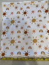 baby lovey security blanket.  Rainbows And Suns.  14x16in