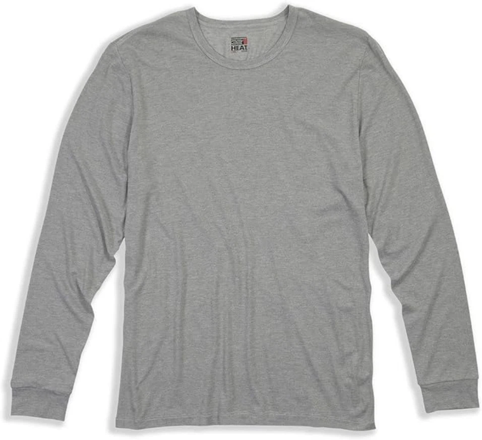 32 Degree Heat Men's Weatherproof Long Sleeve TShirt, Gray, M