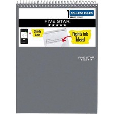 Mead Five Star 1-Subject Top Spiral Bound Notebook Asst Colors School Office