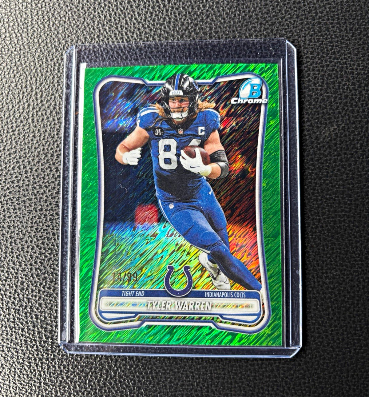 Topps Bowman Chrome 2026 Tyler Warren BCV-44 Colts Green Shimmer /99