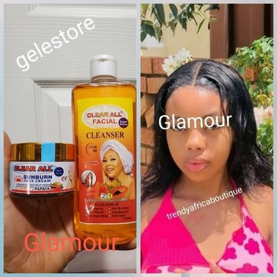 2pc. Clear All Sun Burn Day & Night Face Cream & Face Cleanser. Tough skin 