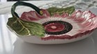 Vintage Italian Majolica Plate Signed ESTE PINK SUNFLOWER hand painted  — photo 8