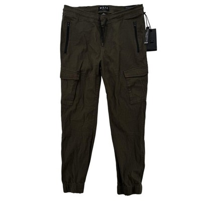 WXYZ Jogger Pants Mens Medium Olive Green Stretch Twill