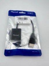 Moread HDMI to VGA, Gold-Plated HDMI to VGA Adapter (Male to Female) for Compute