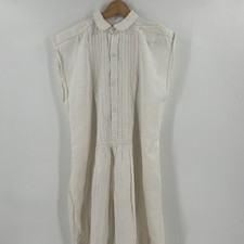 Antique French Cotton Chemise Day Dress Hand Sewn Pin Tuck Victorian Edwardian