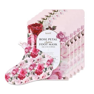 PETITFEE Rose Petal Satin Foot Mask - Intensive Nourishing Socks, Foot Repair