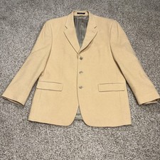 Vtg Ralph Lauren Dillard s Tan 100 Camel Hair Blazer Sports Coat Men's 44 R