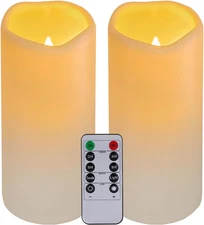 Flickering Flameless LED Candles with 10-Key Remote & Timer, Waterproof Outdoor 