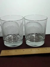 Disaronno Wears Etro Whiskey Glasses - Double Old Fashion Rocks - Set Of 2 New 