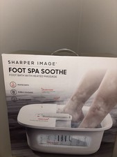 Sharper Image Foot Spa Soothe Foot Bath Heated Bubble Massage Pumice White