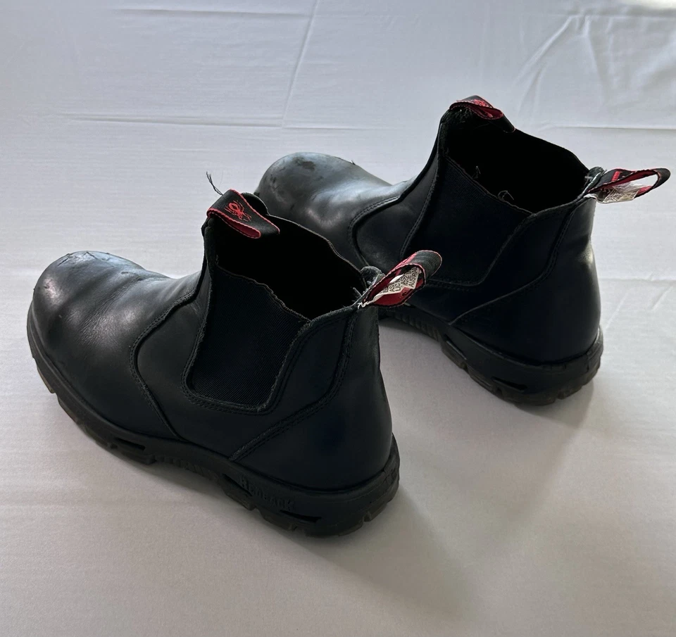 Redback Easy Escape Slip On Boots Black Leather Size 9.5 SteelToe - Image 4 of 4