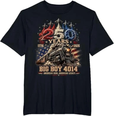 USA 250 Steam Train Shirt, Patriotic American Graphic Tee