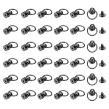 60 Pcs 0.31" Screwback Round Head Rivet with Single Ring ,Gunmetal