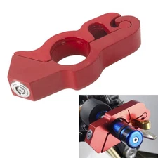 Motor Handlebar Grip Lock Anti Theft Throttle Clutch Brake Lock Red