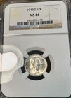 1943-S Mercury Dime NGC MS66 Blast White Nice CHRC