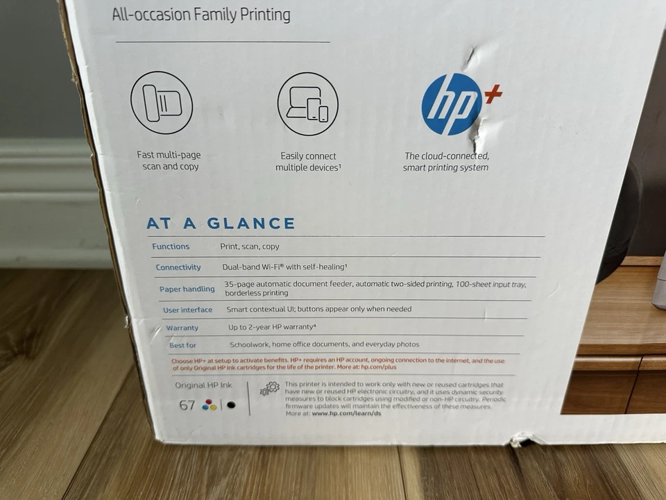 HP Envy 6452E All-In-One Wireless Color Inkjet Printer Copier Scanner 10ppm New - Image 2 of 4