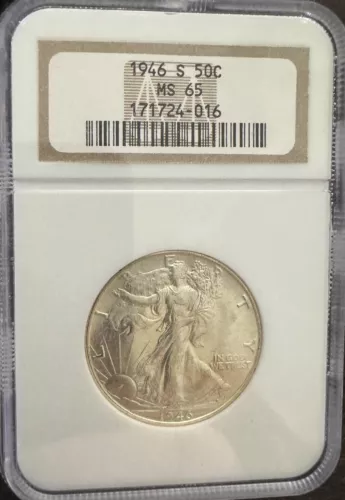 1946-S 50C Walking Liberty Half Dollar NGC MS 65