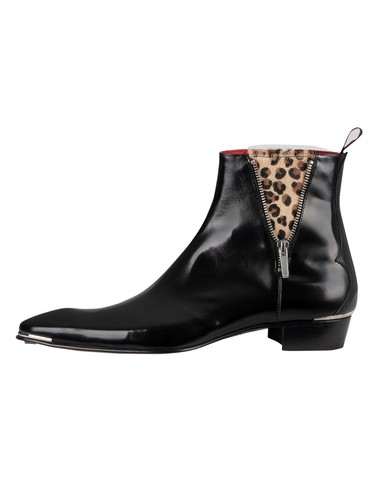 Polished Leather Chelsea Boots, Black 