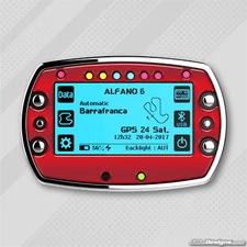 RED CHROME GEL STICKER FOR ALFANO 6 LAP TIMER - KARTING