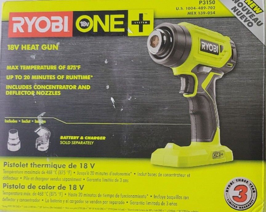 Ryobi P3150 18V ONE+ Lithium-Ion Cordless Heat Gun (Tool Only)
