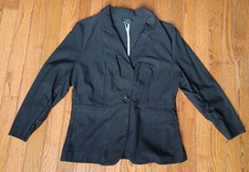 True Envy Black Women 1-button Stretch Short Blazer Sz M Office Business Career