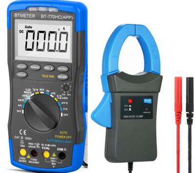 Profi Digital Multimeter 20A Auto-Range Kapazität+600A Klemmstrom-Ampere-Adapter