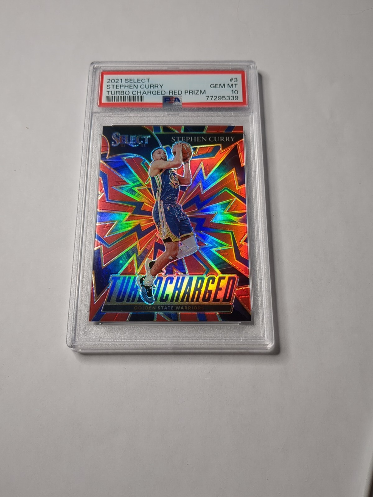 2021 Select 3 Stephen Curry Turbocharged Red Prism PSA 10