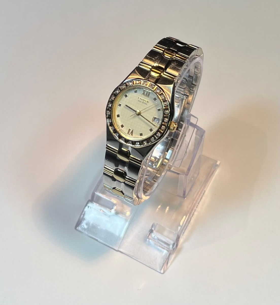 CITIZEN Eco Drive Cream Dial Silver Gold E010-S008654 | eBay display picture 2