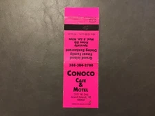 Vintage Conoco Cafe and Motel Grand Island NE Matchbook Cover Pink
