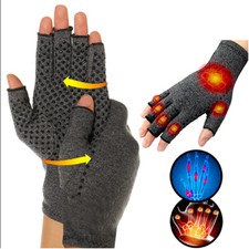 Anti-Slip Copper Compression Gloves Medical Arthritis Pain Relief Hand Support 