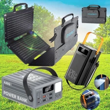 Portable Power Bank Solar Panel Power Station Multiport Fast Charger for Camping