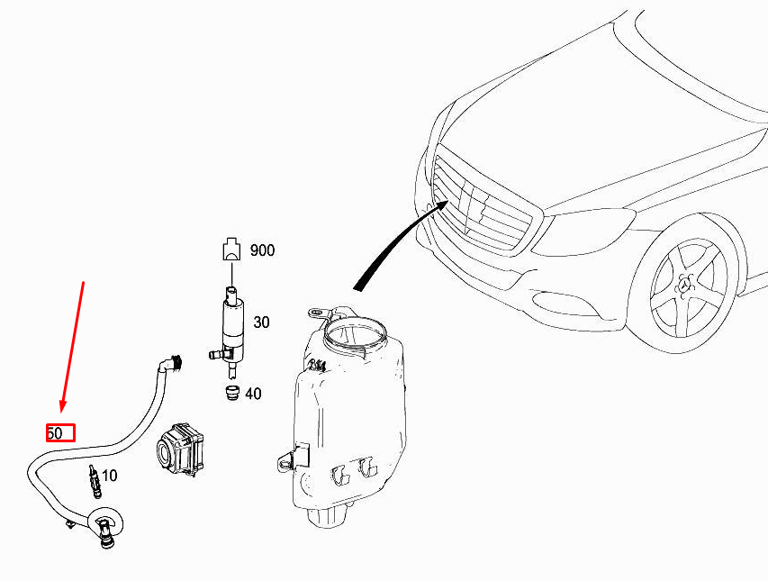 Tuyau de lave-glace MERCEDES-BENZ S W222 A2228602092