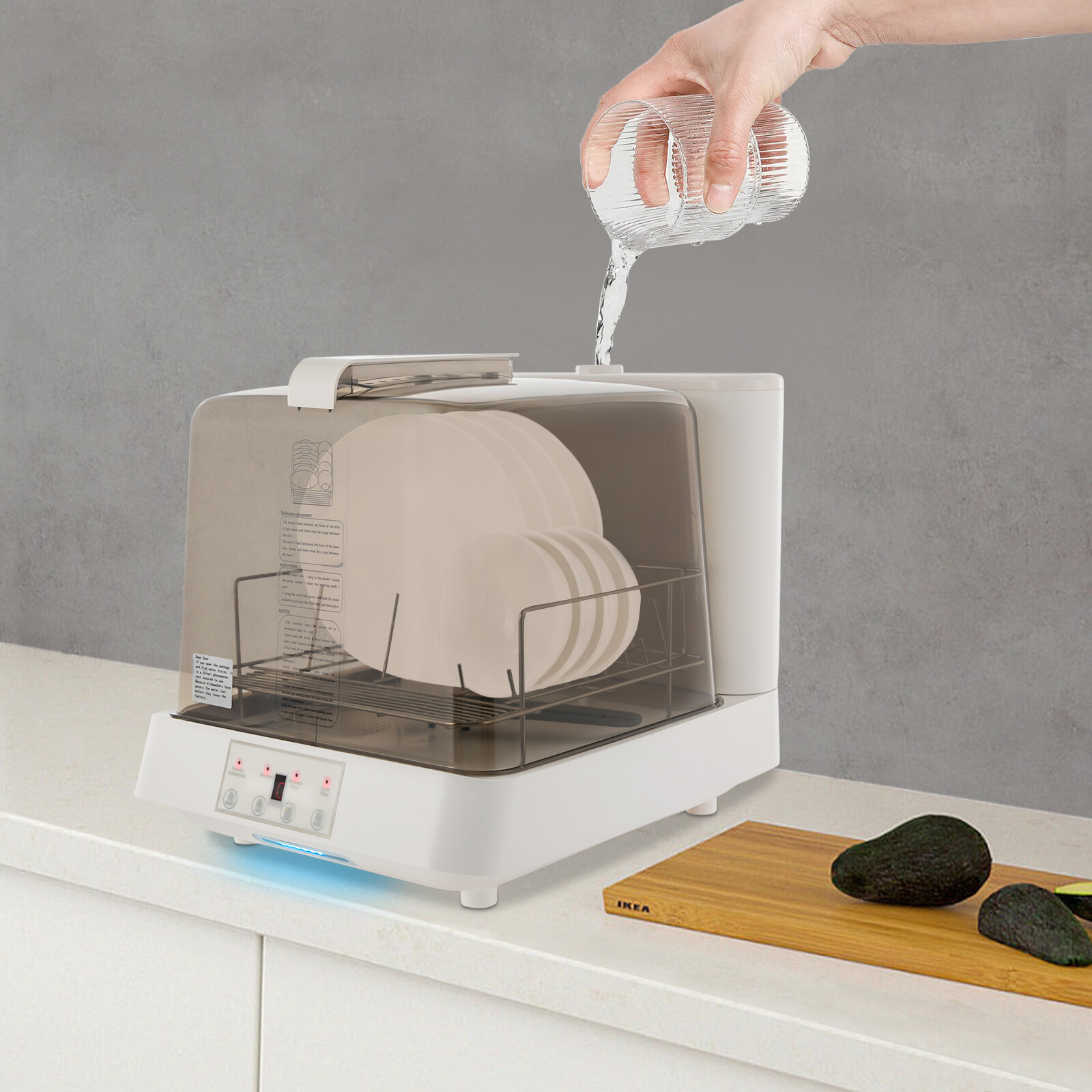 Countertop Dishwasher Electric Tabletop Dishes Automatic Dishwashing Machine