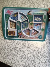 Kids Compartmentalized Sectional Melamine Plate Pirate Treasure Chest 