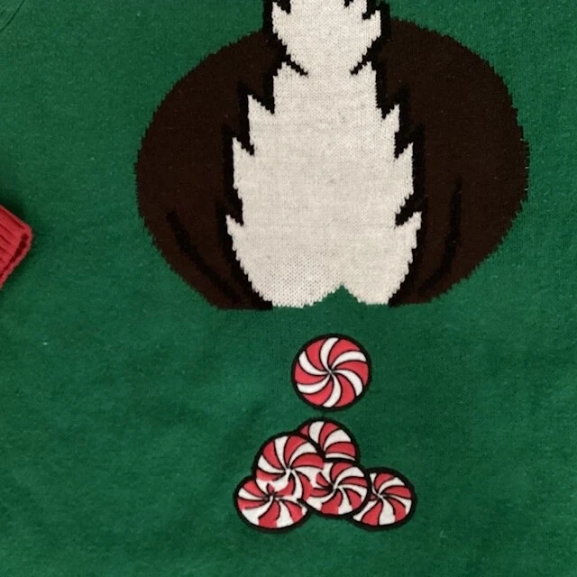 Ugly Christmas Sweater Rudolph The Red Nose Reindeer Size Small (S) Peppermints