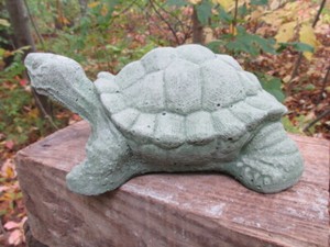 8" Cement Turtle Garden Art Statue Concrete Lawn Decoration in a Green