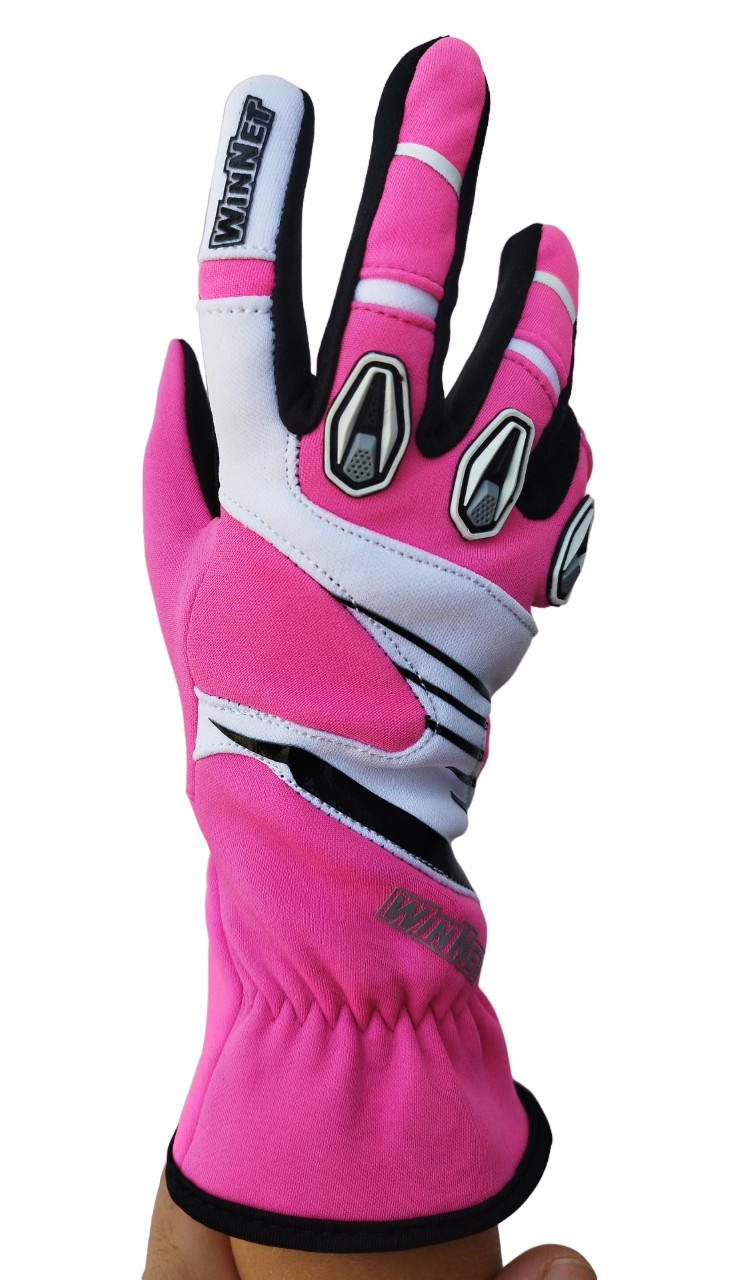 Guanti guantini da corsa Bimba bambina 4 6 8 10 12 anni per mini go kart rosa