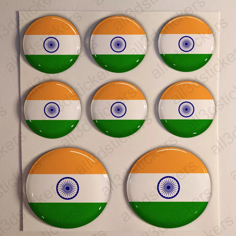 Stickers India Gel Domed Resin 3D Flags India Vinyl Sticker Decals