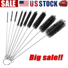 US Nylon Straw Brush Cleaner Bottle Tube Pipe Small Long Cleaning 10Pcs Set