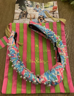 Lilly Pulitzer x Lele Sadoughi Headband Lele Sadoughi x Lilly Pulitzer Knotted Floral-Print Headband  main image 4