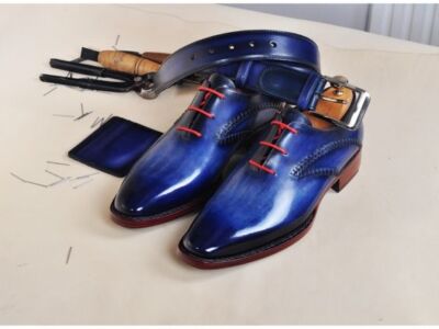 dress shoes with blue laces Navy Shoelaces Flat Waxed Cotton