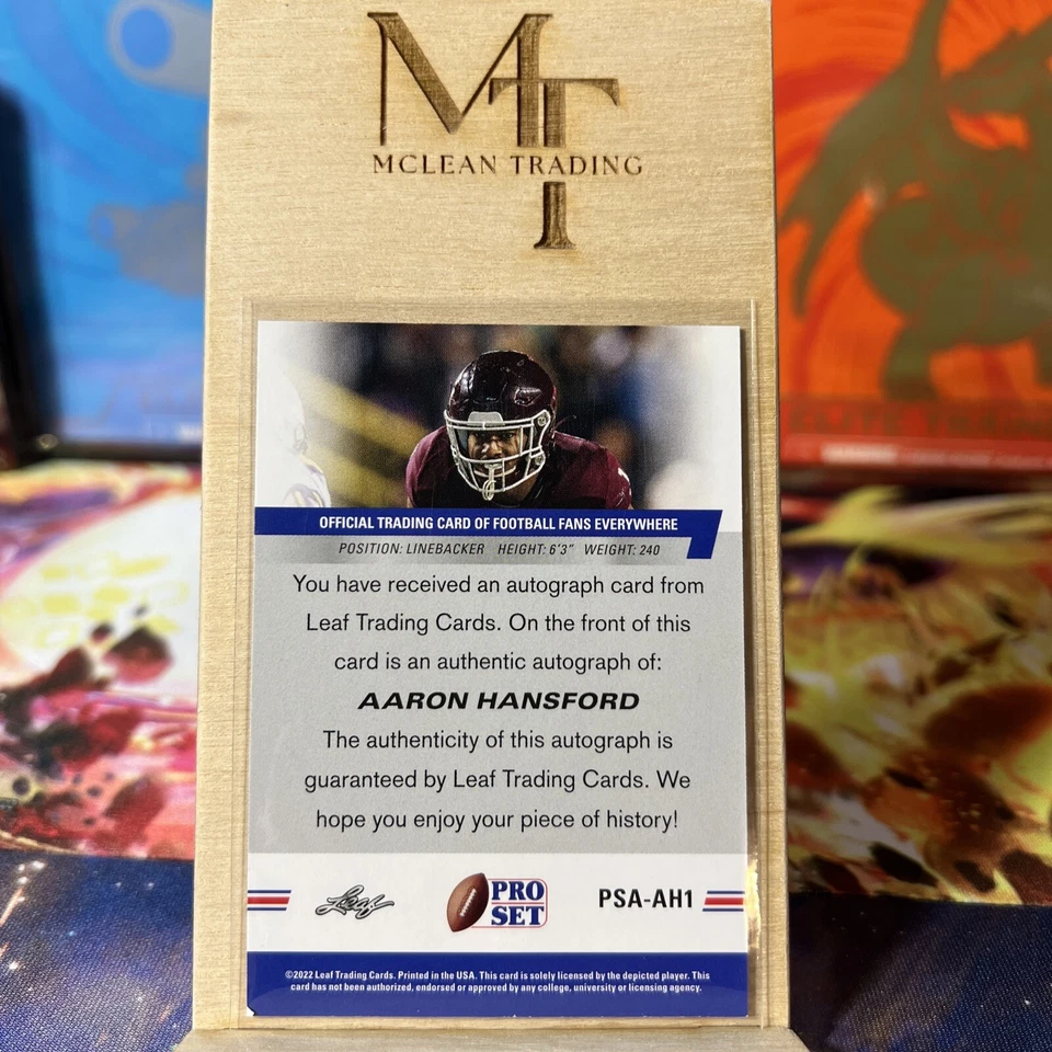 Aaron Hansford 2022 Pro Set Draft Auto XRC Red #PSA-AH1-Texas A&M - Image 2 of 2